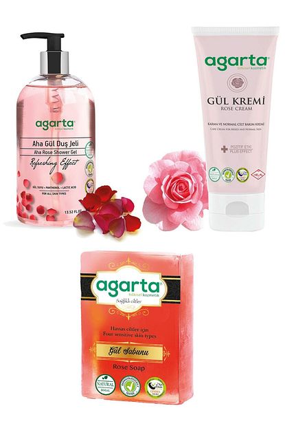 Agarta Dogal Gul Bakim Serisi Gul Dus Jeli 400ml Gul Sabunu 150 Gr Gul Kremi 75 Ml Trendyol