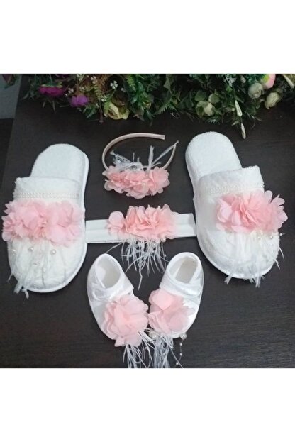 suslutasarim lohusa terlik ve tac bebek patik ve bandana tuylu incili set fiyati yorumlari trendyol