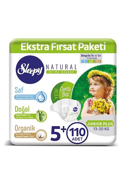 sleepy natural bebek bezi 5 numara junior plus 110 adet fiyati yorumlari trendyol