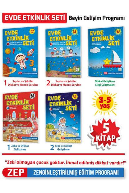 Yukselen Zeka Yayinlari Bilgimax Cocuk Yukselen Zeka 3 5 Yas Evde Etkinlik Seti 5 Kitap Trendyol