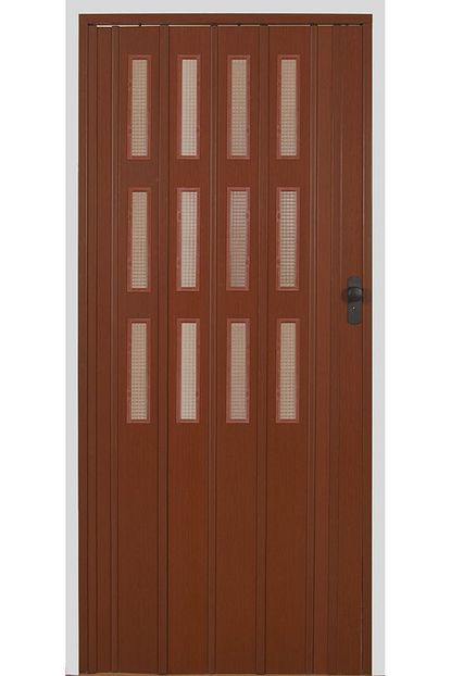 Sarpas Katlanir Akordiyon Pvc Tek Kapi Camli 252x221 Ceviz Trendyol