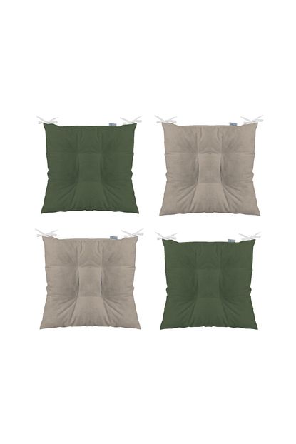 tezkotekstil haki bej 4 lu kombin pofidik kare sandalye minderi 40 x 40 cm fiyati yorumlari trendyol