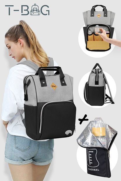 Kiwi T Bag Anne Bebek Sirt Bakim Cantasi Gri Fiyati Yorumlari Trendyol