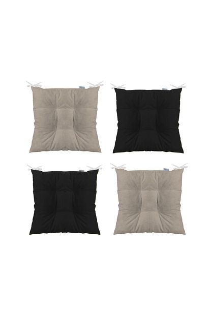 tezkotekstil kombin pofidik kare sandalye minderi 40 x 40 cm siyah bej 4 lu fiyati yorumlari trendyol