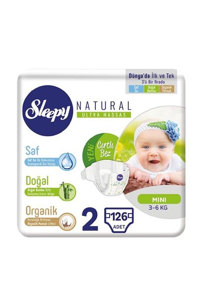 sleepy natural bebek bezi 2 numara mini 126 adet 3 6 kg fiyati yorumlari trendyol