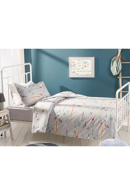 English Home Aircraft Pamuklu Cocuk Nevresim Takimi 160x220 Cm Gri Trendyol
