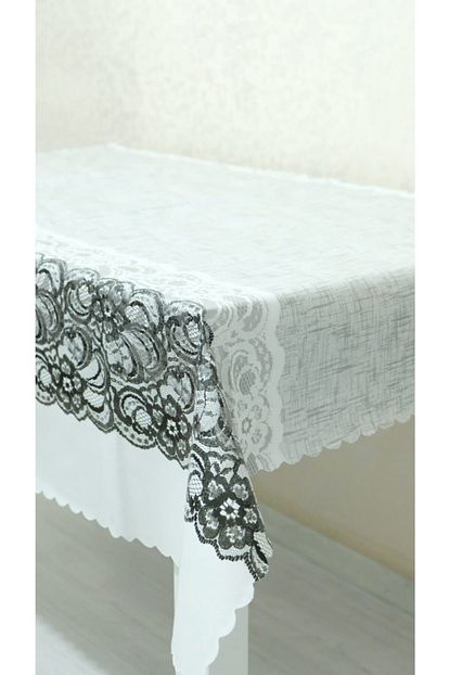 Orvila Siyah Beyaz Desenli 140x140 Pvc Masa Ortusu Trendyol