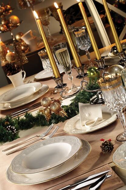 Kutahya Porselen Fulya 24 Parca Krem Fileli Yemek Seti Trendyol