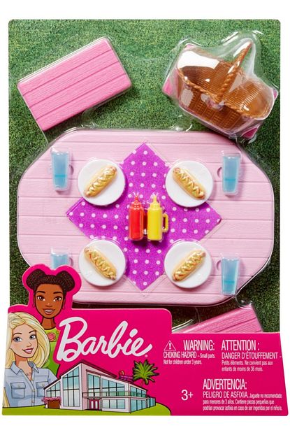 barbie barbie nin ev disi dekorasyon aksesuarlari piknik masasi seti fxg40 fiyati yorumlari trendyol