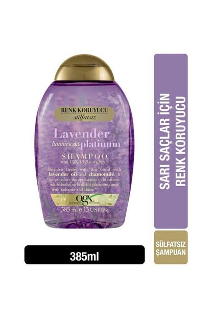 ogx sari saclar icin renk koruyucu lavender platinum sulfatsiz sampuan 385 ml fiyati yorumlari trendyol
