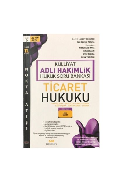 Savas Yayinevi Kulliyat Ticaret Hukuku Soru Bankasi Adli Hakimlik Savas Yayinlari 2021 Trendyol