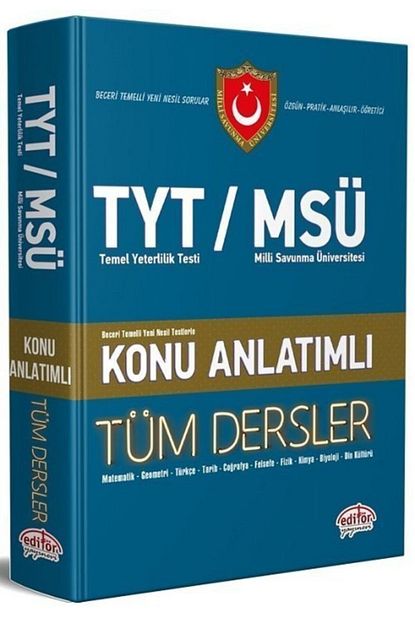 Editor Yayinlari Editor Yks Tyt Msu Tum Dersler Konu Anlatimli Trendyol