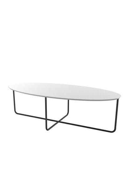 Evka Mobilya Elips Orta Sehpa Siyah Ayak Beyaz Lake Tabla Fiyati Yorumlari Trendyol