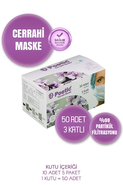 Poetic Tip2r Cerrahi Maske Meltblown Maske 50 Adet 10 Lu Paket Fiyati Yorumlari Trendyol