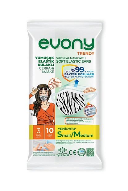 evony elastik kulakli trendy desenli maske 100 adet fiyati yorumlari trendyol