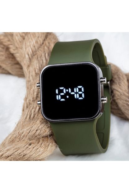 spectrum haki yesil silikon kordon unisex dijital led kol saati st 303542 fiyati yorumlari trendyol