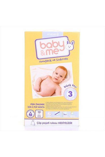 baby me midi 3 numara bebek bezi 4 9 kg 100 adet bae 20083 fiyati yorumlari trendyol