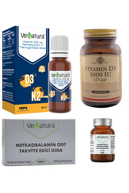 magnezyum ve vitamin b6 metilkobalamin b12 30 tablet d3k2 20 ml damla solgar d3 100 softjel