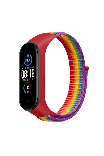 mi band 3 4 5 uyumlu spor loop dokuma kordon orgu hasir kayis pride