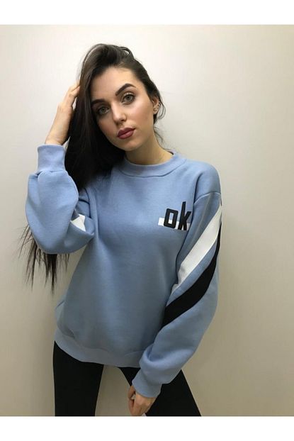 Modaipekce Kadin Bebe Mavisi Sweatshirt Trendyol