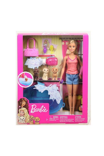 Barbie Gdj37 Ve Kopekleri Banyo Keyfinde Oyun Seti Trendyol