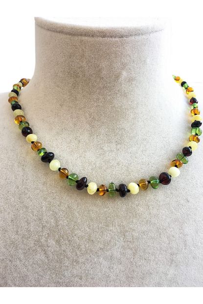 ipek kehribar unisex bebek yesil sertifikali bebek dis multi color barok kesim kehribar kolye fiyati yorumlari trendyol