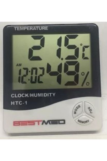 bestmed isi sicaklik isi nem olcer dijital termometre htc1 saat ve alarm ozellikli