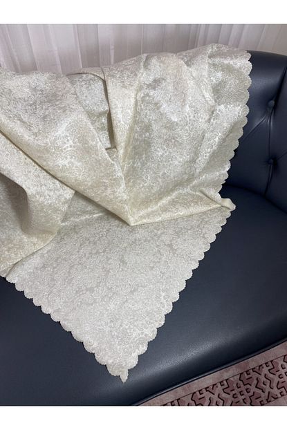 majestyhome sungerli koltuk cekyat ortusu damask desenli krem rengi parlak ve kaymaz ortu fiyati yorumlari trendyol