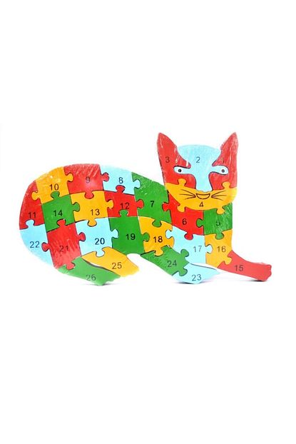 kayalar hediyelik kedi figurlu ahsap puzzle harf ve sayi yapboz 26 parca egitici oyuncak fiyati yorumlari trendyol