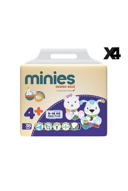 minies 4 numara bebek bezi 38x4 152 adet 4 lu set fiyati yorumlari trendyol