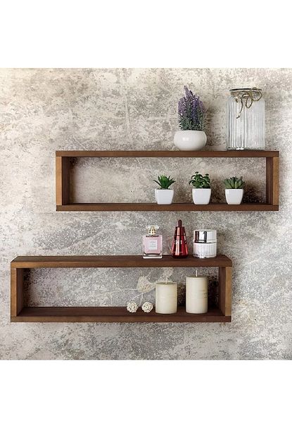 Worldwooden Ahsap 2 Li Masif Dekoratif Kutu Raf Kitaplik Ciceklik Aksesuar Rafi Duvar Dekoru Fiyati Yorumlari Trendyol