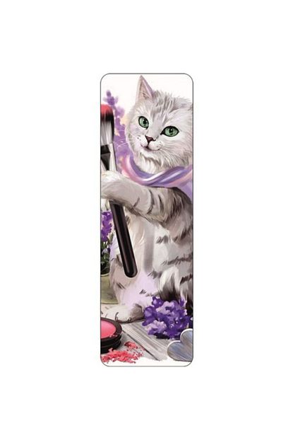 duz kesim suslu kedi kitap ayraci
