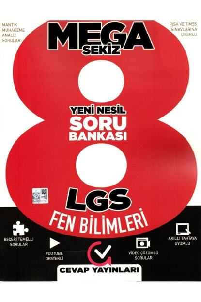 Cevap Yayinlari 8 Sinif Mega Yeni Nesil Fen Bilimleri Soru Bankasi Fiyati Yorumlari Trendyol