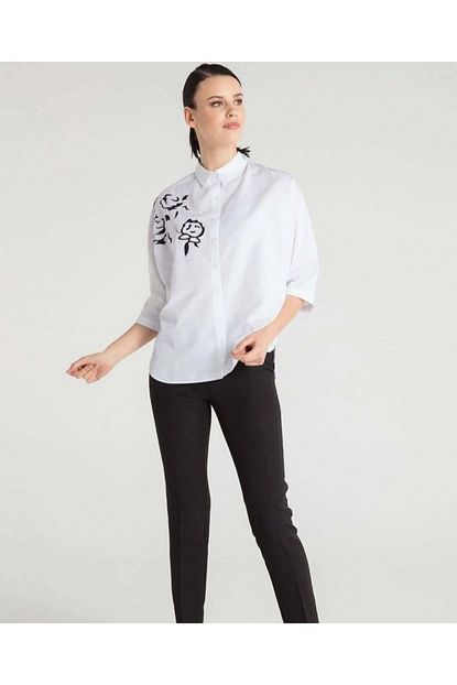 otantik butik kadin beyaz nakisli fakir kol gomlek fiyati yorumlari trendyol