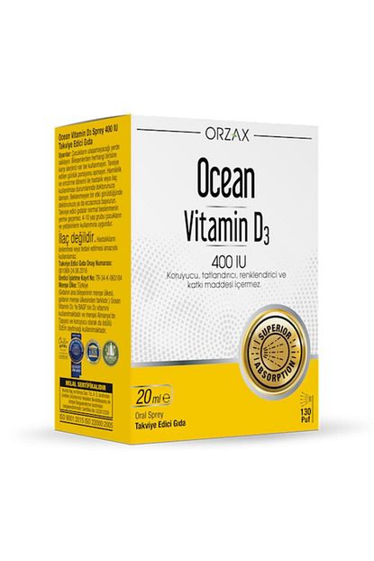 orzax ocean vitamin d3 400 iu sprey 20 ml fiyati yorumlari trendyol