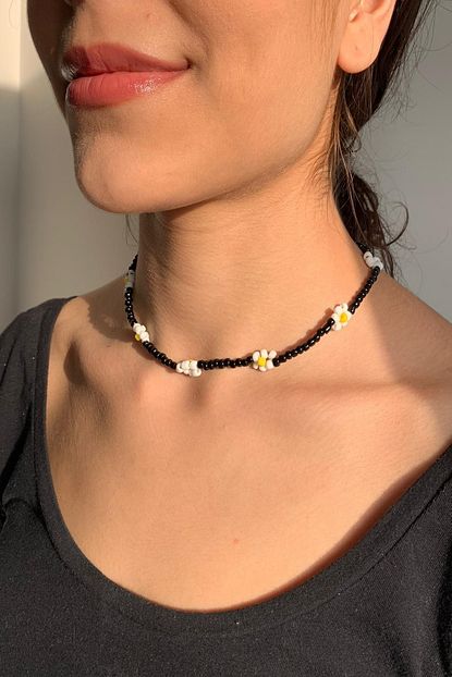 papatya boncuk choker kolye