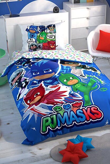 Tac Lisansli Tek Kisilik Nevresim Takimi Pj Masks Hero Glow Trendyol