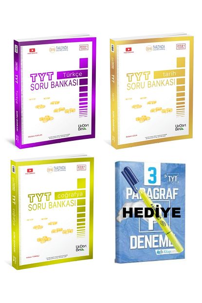 345 tyt sozel soru bankasi paragraf deneme ve fosforlu jel kalem hediyeli set