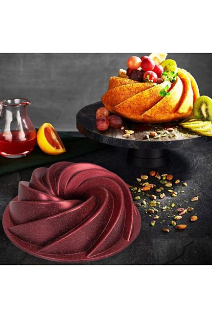 Denurhome Buyuk Boy Bordo Ruzgar Gulu Aluminyum Dokum Kek Kalibi 26 Cm Trendyol