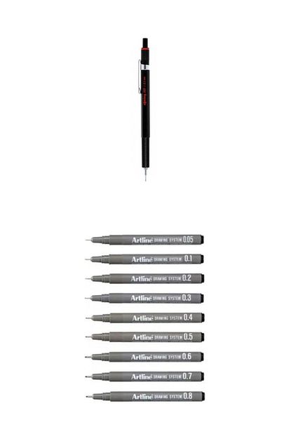 https www trendyol com artline drawing teknik cizim ve rotring 300 0 5mm kalem seti kozme store p 77506719