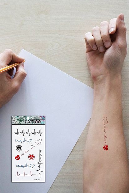 Takistir Gecici Kalp Ritim Dovme Tattoo Fiyati Yorumlari Trendyol