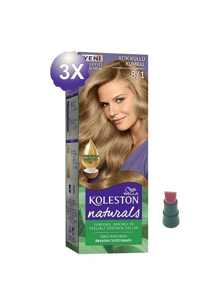 koleston naturals acik kullu kumral sac boyasi 8 1 x 3 adet fiyati yorumlari trendyol
