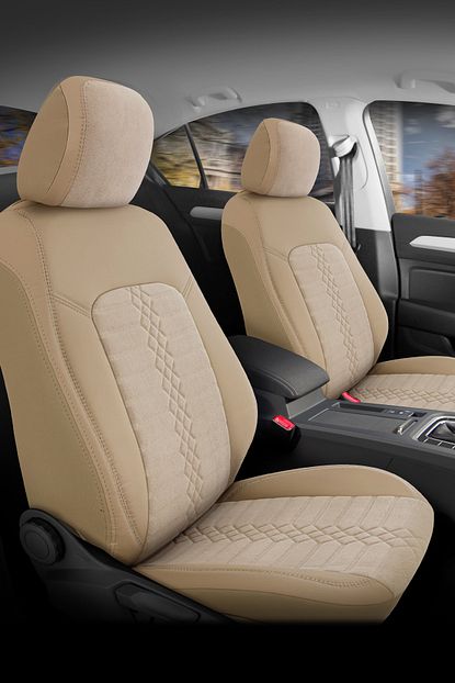 deluxe boss galaxy serisi bej renk yan sirt destekli deri oto koltuk kilifi fiyati yorumlari trendyol