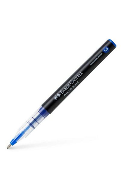 faber castell free ink broad 1 5 mm roller kalem mavi