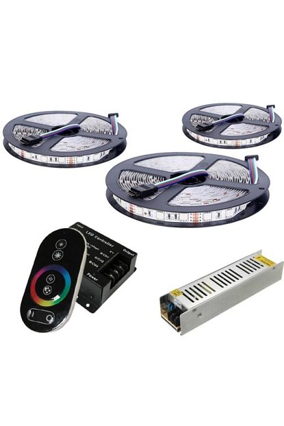 srcaydinlatma rgb serit led dokunmatik kumanda ic mekan 3 cip double pcb 15 metre profesyonel tam set fiyati yorumlari trendyol