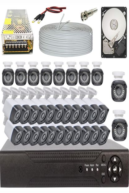 32 li kamera guvenlik seti sistemi 2 0 m pixel full hd hdd dahil