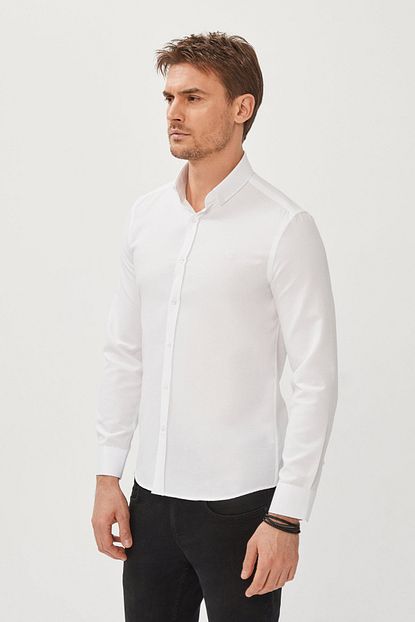 avva erkek beyaz oxford dugmeli yaka slim fit gomlek e002000 fiyati yorumlari trendyol
