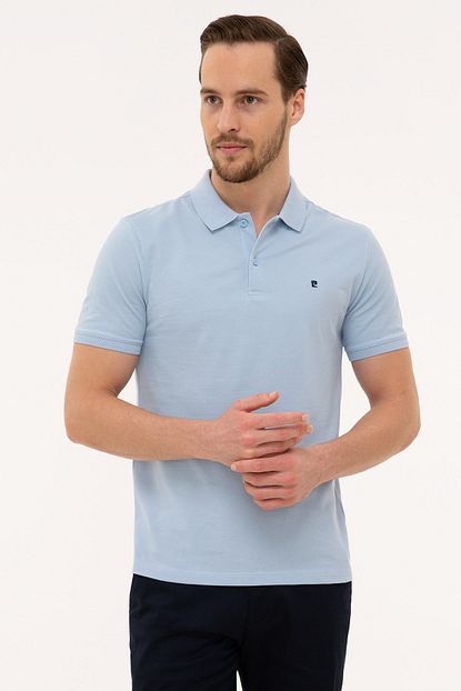 Pierre Cardin Erkek Acik Mavi Slim Fit Polo Yaka T Shirt Trendyol