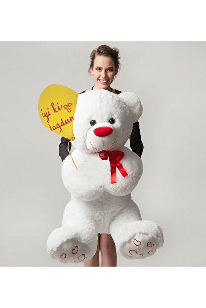 Halley 85 Cm Iyi Ki Dogdun Balonlu Sevimli Oyuncak Pelus Ayi Trendyol