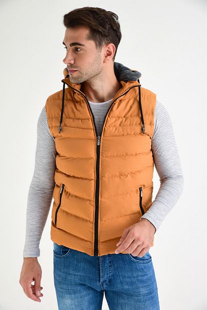 Dynamo Erkek Safran Kapusonlu Polar Astarli Sisme Yelek Trendyol